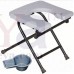 OkaeYa Surgical Round Plastic Commode Seat Foldable Stool, Black